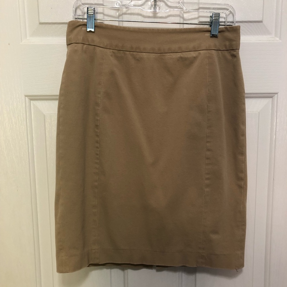 Talbots short tan pencil skirt, size 4